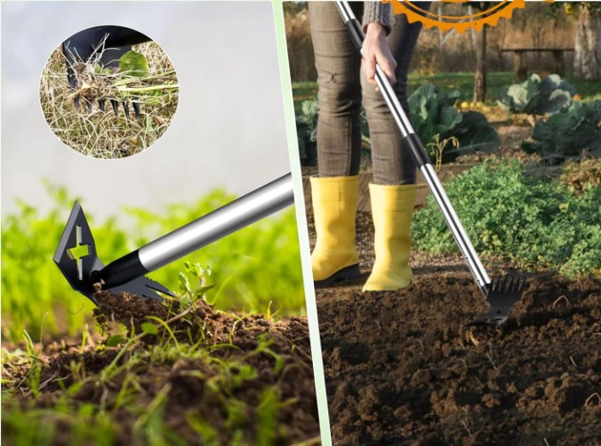 Heavy Duty Weed Puller/Hoe Tool (L)