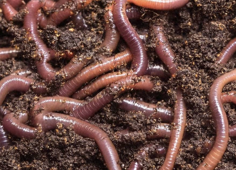 earthworms in soil improving soil structure and natural composting process