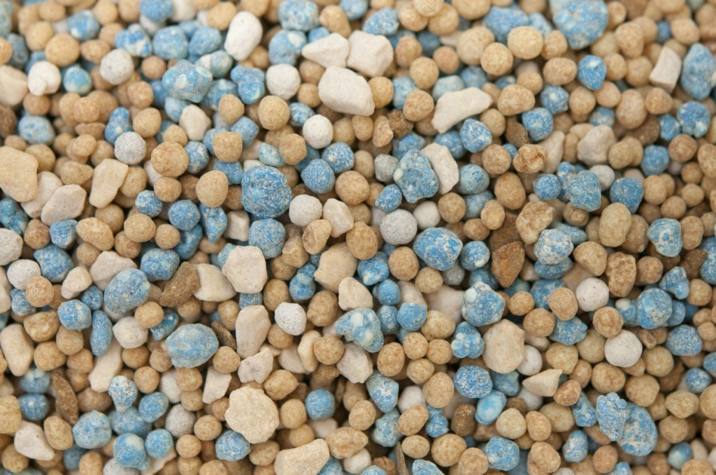 Slow release fertilizer granules.