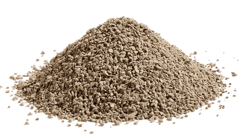 Mineral-based Fertilizers piled up on a white background.