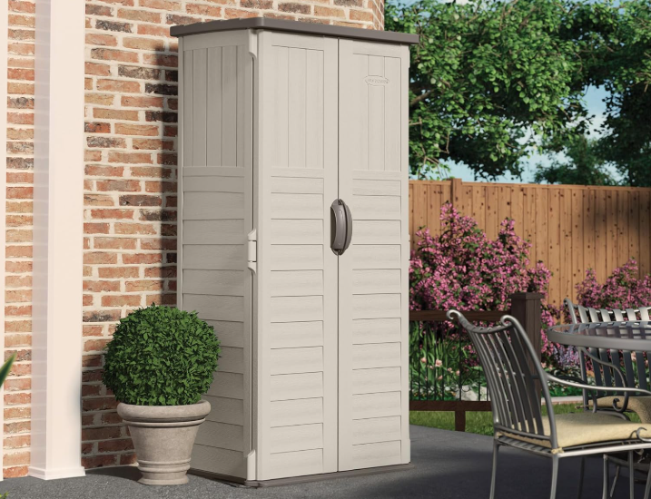 6ft x 2ft Vertical Storage Shed is perfect for stashing your tools, found on amazon.