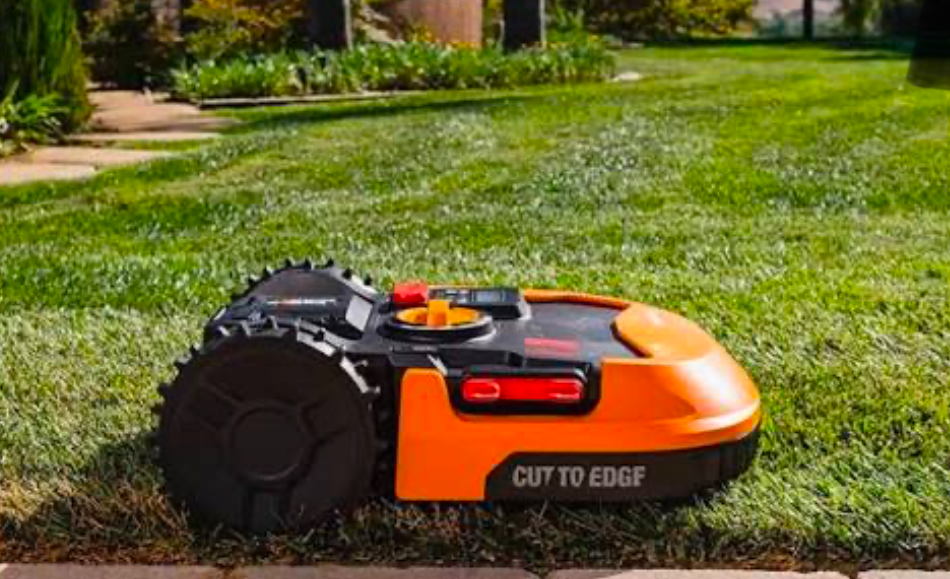 Robotic lawn mower cutting grass automatically for low-maintenance lawn care