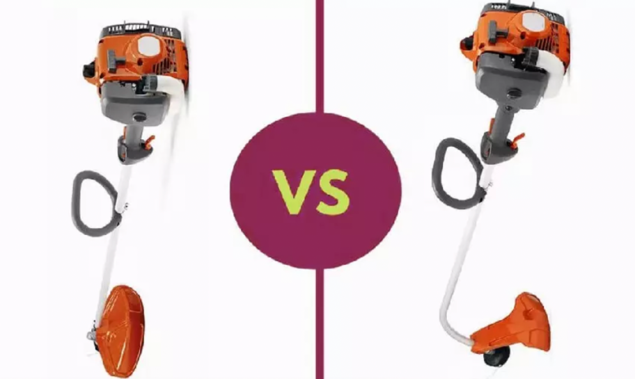 straight shaft vs curved shaft string trimmer comparison for lawn care and edging