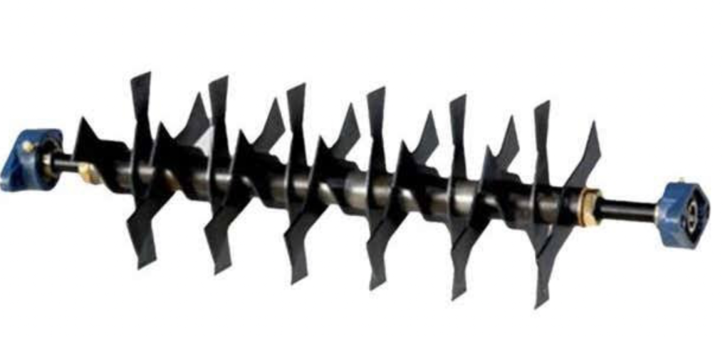 Rotating dethatcher drum with steel tines for electric scarifier machine