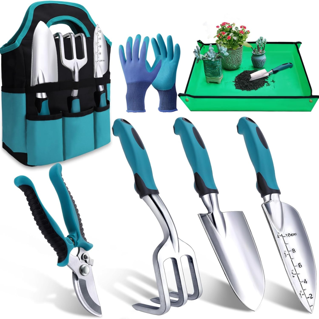 7-Piece Ergonomic Gardening Hand Tools Set.